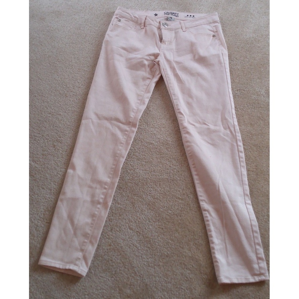 WOMENS CELEBRITY PINK JEANS SIZE 9 DARE YOU SKINNY BEIGE JEANS